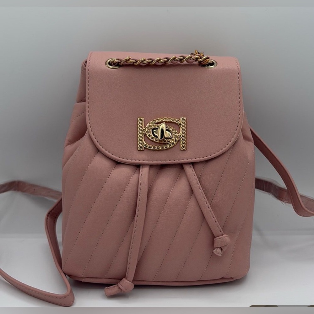 New BeBe Elegant Mini Pink Quilted Backpack